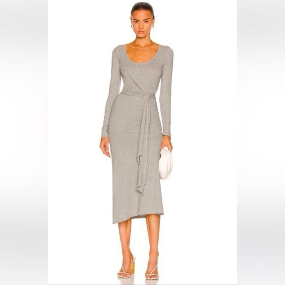 Jonathan Simkhai Standard Willow Jersey Scoop Neck Wrap Midi Dress - Medium